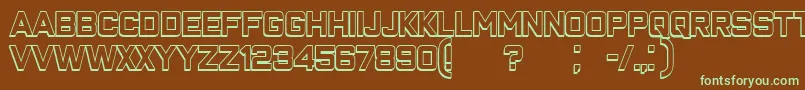 ClosenessOutline Font – Green Fonts on Brown Background