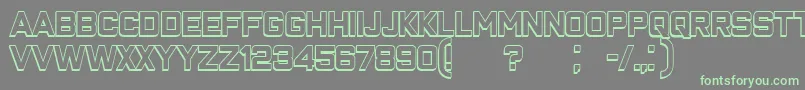 ClosenessOutline Font – Green Fonts on Gray Background