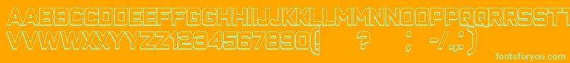 ClosenessOutline Font – Green Fonts on Orange Background