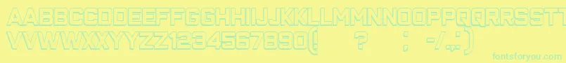 ClosenessOutline Font – Green Fonts on Yellow Background