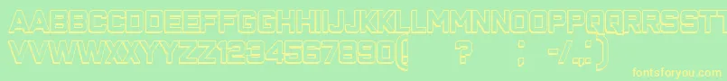 ClosenessOutline Font – Yellow Fonts on Green Background