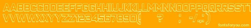ClosenessOutline Font – Yellow Fonts on Orange Background