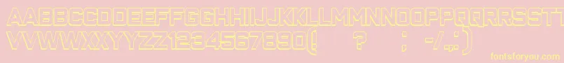 ClosenessOutline Font – Yellow Fonts on Pink Background