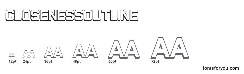 ClosenessOutline Font Sizes