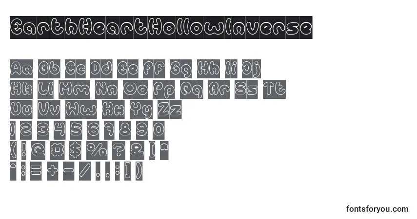 Шрифт EarthHeartHollowInverse – алфавит, цифры, специальные символы