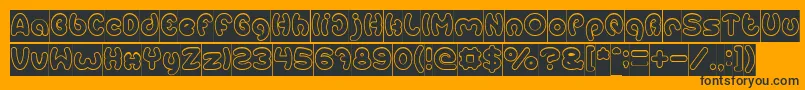 EarthHeartHollowInverse Font – Black Fonts on Orange Background