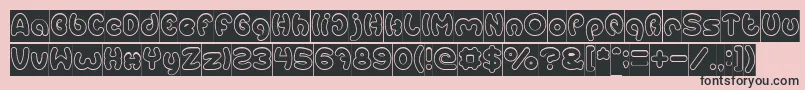 EarthHeartHollowInverse Font – Black Fonts on Pink Background