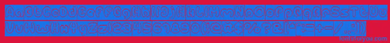 EarthHeartHollowInverse Font – Blue Fonts on Red Background