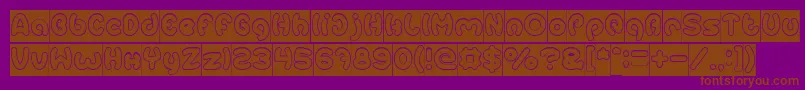 EarthHeartHollowInverse Font – Brown Fonts on Purple Background