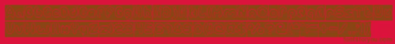 EarthHeartHollowInverse Font – Brown Fonts on Red Background