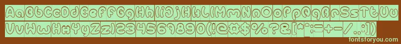 EarthHeartHollowInverse Font – Green Fonts on Brown Background