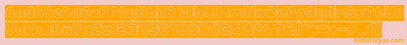 EarthHeartHollowInverse Font – Orange Fonts on Pink Background