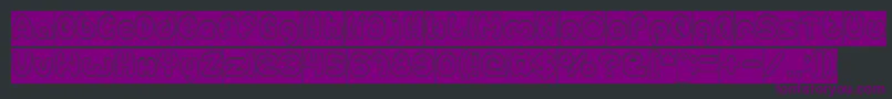 EarthHeartHollowInverse-Schriftart – Violette Schriften auf schwarzem Hintergrund