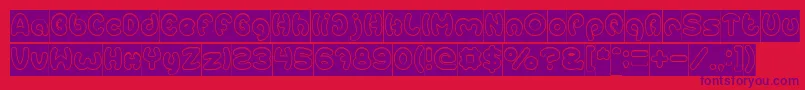 EarthHeartHollowInverse Font – Purple Fonts on Red Background
