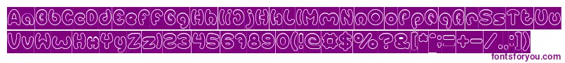 EarthHeartHollowInverse Font – Purple Fonts on White Background