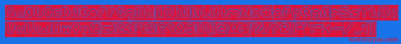 EarthHeartHollowInverse Font – Red Fonts on Blue Background