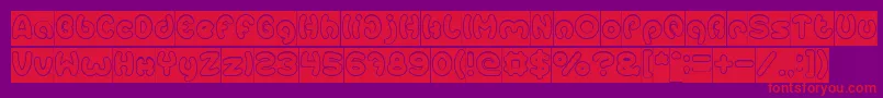 EarthHeartHollowInverse Font – Red Fonts on Purple Background