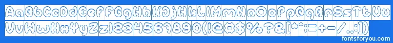 EarthHeartHollowInverse Font – White Fonts on Blue Background