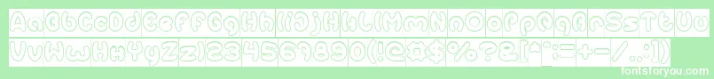 EarthHeartHollowInverse Font – White Fonts on Green Background