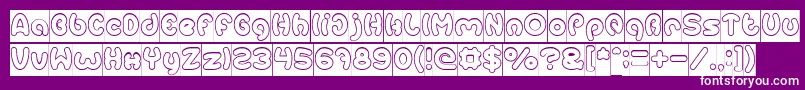 EarthHeartHollowInverse Font – White Fonts on Purple Background