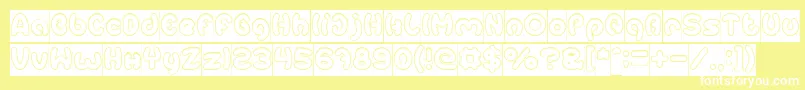 EarthHeartHollowInverse Font – White Fonts on Yellow Background