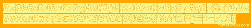 EarthHeartHollowInverse Font – Yellow Fonts on Orange Background