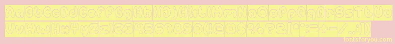 EarthHeartHollowInverse Font – Yellow Fonts on Pink Background