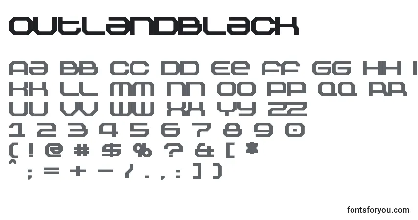 Schriftart OutlandBlack – Alphabet, Zahlen, spezielle Symbole