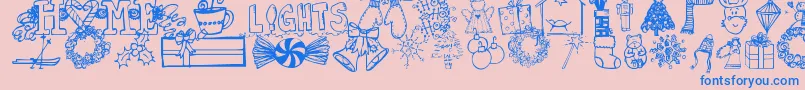 Jandachristmasdoodles Font – Blue Fonts on Pink Background