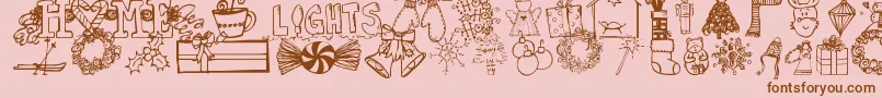 Jandachristmasdoodles Font – Brown Fonts on Pink Background