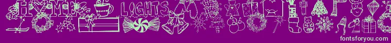 Jandachristmasdoodles Font – Green Fonts on Purple Background