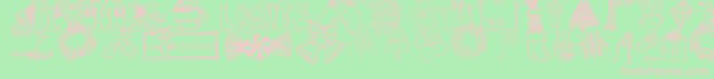 Jandachristmasdoodles-Schriftart – Rosa Schriften auf grünem Hintergrund
