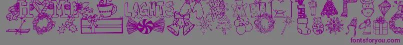 Jandachristmasdoodles Font – Purple Fonts on Gray Background