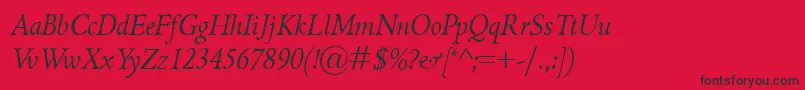 GriffoclassicoItalic Font – Black Fonts on Red Background