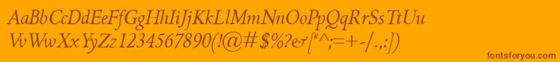 Lisätietoja GriffoclassicoItalic-fontista GriffoclassicoItalic-fontti – ruskeat fontit oranssilla taustalla