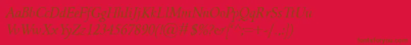 フォントGriffoclassicoItalic – 赤い背景に茶色の文字