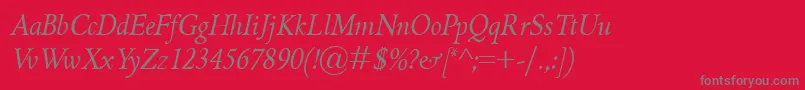 GriffoclassicoItalic Font – Gray Fonts on Red Background