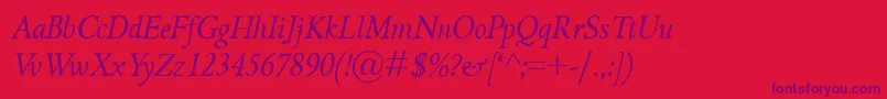 GriffoclassicoItalic Font – Purple Fonts on Red Background