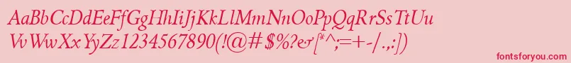 GriffoclassicoItalic Font – Red Fonts on Pink Background