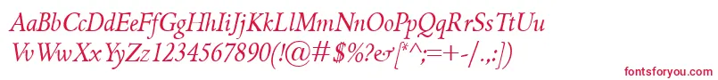 GriffoclassicoItalic Font – Red Fonts on White Background