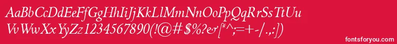 fuente GriffoclassicoItalic – Fuentes Blancas Sobre Fondo Rojo