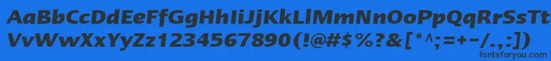 LinotypeErgoBoldItalic Font – Black Fonts on Blue Background