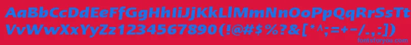 LinotypeErgoBoldItalic Font – Blue Fonts on Red Background