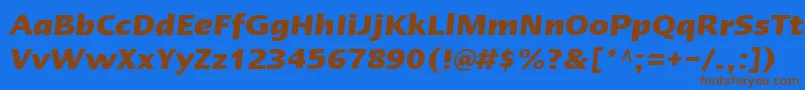 Шрифт LinotypeErgoBoldItalic – коричневые шрифты на синем фоне