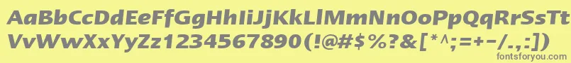 LinotypeErgoBoldItalic Font – Gray Fonts on Yellow Background