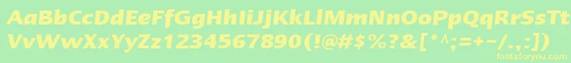 LinotypeErgoBoldItalic Font – Yellow Fonts on Green Background