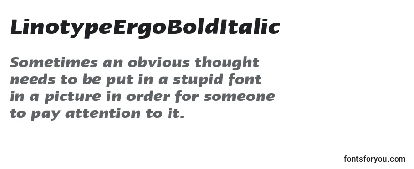 Schriftart LinotypeErgoBoldItalic