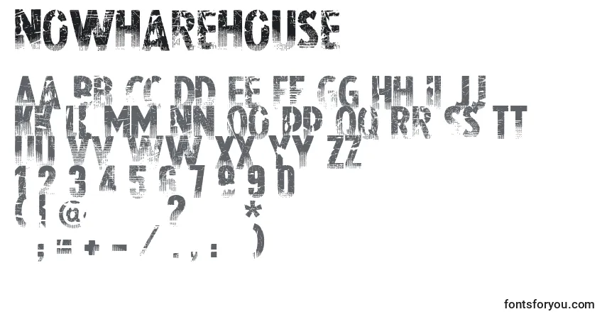 Nowharehouse Font – alphabet, numbers, special characters