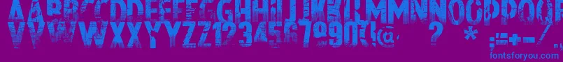 Nowharehouse Font – Blue Fonts on Purple Background