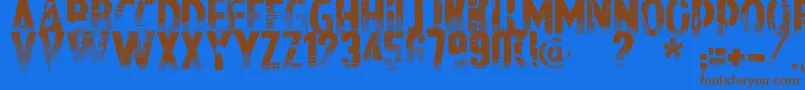 Nowharehouse Font – Brown Fonts on Blue Background